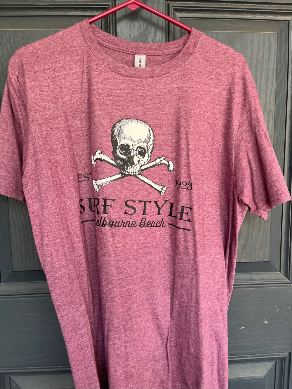 Gildan Pink Surf Style Skull Tee